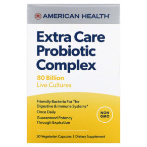 Thực phẩm chức năng American Health Extra Care Probiotic Complex 80 Billion CFU 30 Vegetarian Capules 076630300834