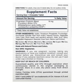Thực phẩm bổ sung American Health Once Daily Chewable Probiotic Natural Grape 5 Billion CFU 30 Chewable Tablets 076630300568