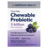 Thực phẩm chức năng American Health Once Daily Chewable Probiotic Natural Grape 5 Billion CFU 60 Chewable Tablets 076630300780