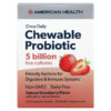 Thực phẩm chức năng American Health Once Daily Chewable Probiotic Natural Strawberry 5 Billion CFU 30 Chewable Tablets 076630300551