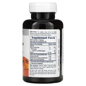 Thực phẩm bổ sung American Health Original Chewable Papaya Enzyme 250 Tablets 076630501040
