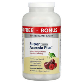 Thực phẩm chức năng American Health Super Chewable Acerola Plus Natural Berry 500 mg 300 Wafers 076630111041