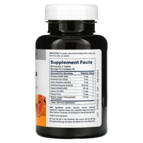 Thực phẩm bổ sung American Health Super Papaya Enzyme Plus Chewable 180 Tablets 076630502047