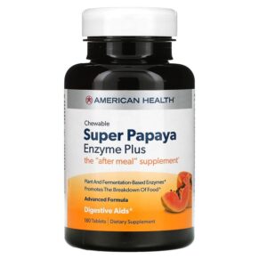 Thực phẩm chức năng American Health Super Papaya Enzyme Plus Chewable 180 Tablets 076630502047