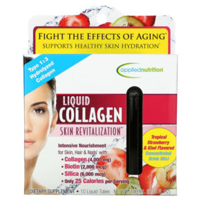 Thực phẩm chức năng Applied Nutrition Liquid Collagen Skin Revitalization Tropical Strawberry & Kiwi 10 Liquid-Tubes 10 ml Each 710363578374