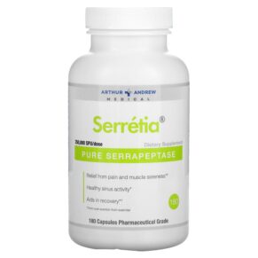 Thực phẩm chức năng Arthur Andrew Medical Serretia Pure Serrapeptase 125.000 SPU 180 Capsules 855571001662