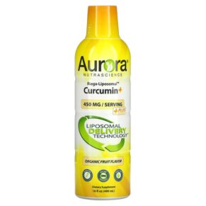Thực phẩm chức năng Aurora Nutrascience Mega-Liposomal Curcumin+ Organic Fruit 450 mg 16 fl oz (480 ml) 628504648049