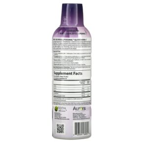 Thực phẩm bổ sung Aurora Nutrascience Mega-Liposomal Glutathione+ Plus Vitamin C Organic Fruit 750 mg 16 fl oz (480 ml) 628504648018