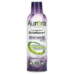 Thực phẩm chức năng Aurora Nutrascience Mega-Liposomal Glutathione+ Plus Vitamin C Organic Fruit 750 mg 16 fl oz (480 ml) 628504648018