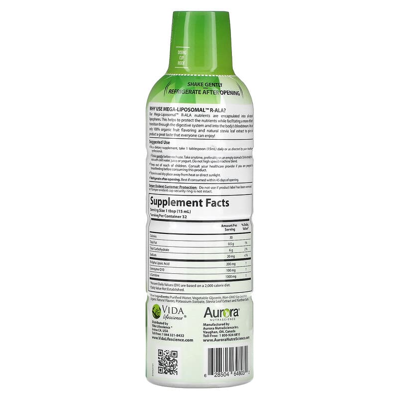 Aurora Nutrascience Mega-Liposomal R-ALA Organic Fruit 16 fl oz (480 ml) 2 Thực phẩm bổ sung Aurora Nutrascience Mega-Liposomal R-ALA Organic Fruit 16 fl oz (480 ml) 628504648032