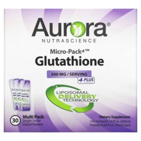 Thực phẩm chức năng Aurora Nutrascience Micro-Pack+ Glutathione 500 mg 30 Packets 0.34 fl oz (10 ml) Each 628504648209
