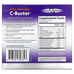Thực phẩm bổ sung Aurora Nutrascience Ultra-Liposomal C-Buster 30 Packets 0.34 fl oz (10 ml) Each 628504648353