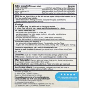 Thực phẩm bổ sung Azo Yeast Plus 60 Tablets 787651606675