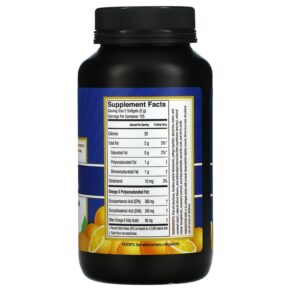 Thực phẩm bổ sung Barlean's Fresh Catch Fish Oil Supplement Omega-3 EPA/DHA Orange 250 Softgels 705875610087