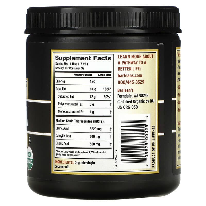Barlean's Organic Virgin Coconut Oil Island Fresh 16 fl oz (473 ml) 2 Thực phẩm bổ sung Barlean's Organic Virgin Coconut Oil Island Fresh 16 fl oz (473 ml) 705875000253