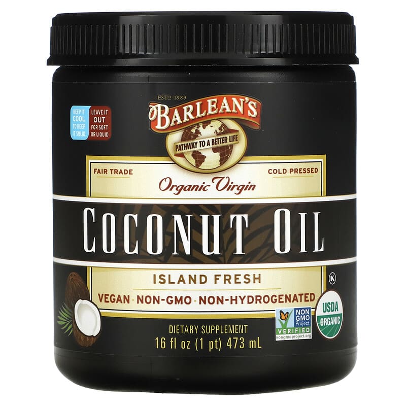Barlean's Organic Virgin Coconut Oil Island Fresh 16 fl oz (473 ml) 8 Thực phẩm chức năng Barlean's Organic Virgin Coconut Oil Island Fresh 16 fl oz (473 ml) 705875000253