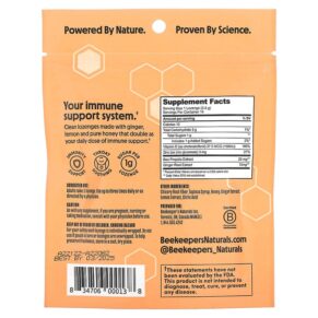 Beekeeper's Naturals B.Soothed Ginger Lemon Lozenges 14 Lozenges 3 Thực phẩm bổ sung Beekeeper's Naturals B.Soothed Ginger Lemon Lozenges 14 Lozenges 834706000138