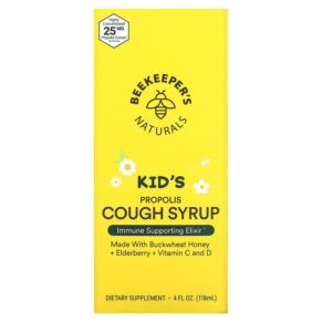 Thực phẩm chức năng Beekeeper's Naturals Kids Propolis Cough Syrup 4 fl oz (118 ml) 628055142751