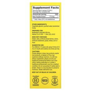 Thực phẩm bổ sung Beekeeper's Naturals Kids Propolis Immune Support Daily Throat Spray 1.06 fl oz (30 ml) 628055142195