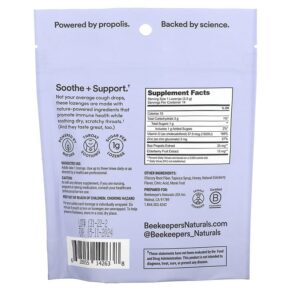 Beekeeper's Naturals Propolis Soothing Lozenges Elderberry 14 Lozenges 3 Thực phẩm bổ sung Beekeeper's Naturals Propolis Soothing Lozenges Elderberry 14 Lozenges 628055142638
