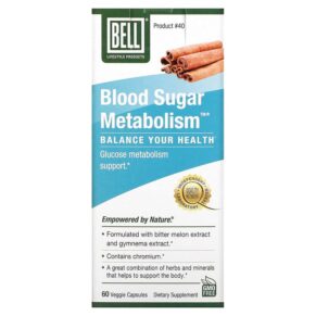 Thực phẩm chức năng Bell Lifestyle Blood Sugar Metabolism 60 Veggie Capsules 771733110174