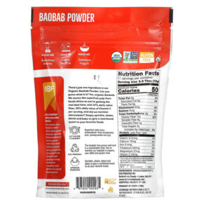 Thực phẩm bổ sung BetterBody Foods Organic Baobab Powder 6 oz (170 g) 897922002935