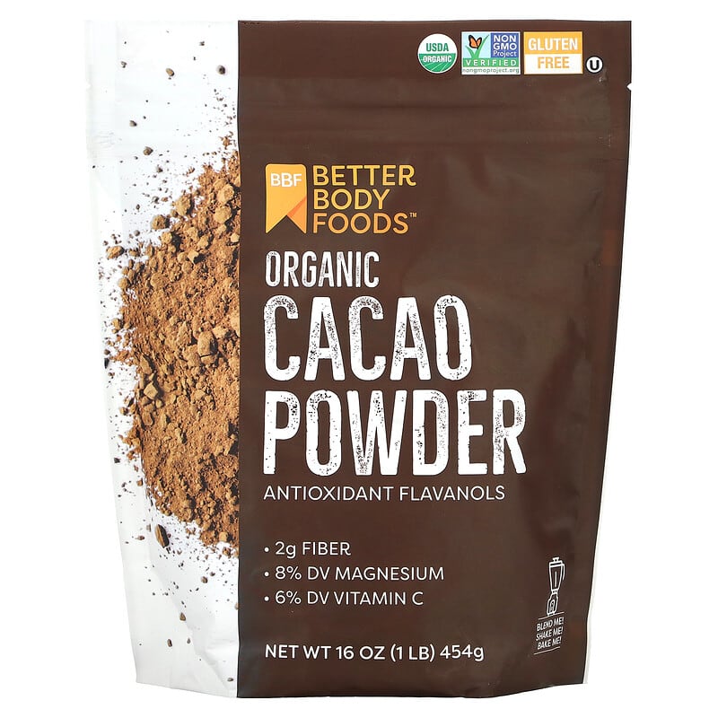 BetterBody Foods Organic Cacao Powder 1 lb (454 g) 8 Thực phẩm chức năng BetterBody Foods Organic Cacao Powder 1 lb (454 g) 897922002928
