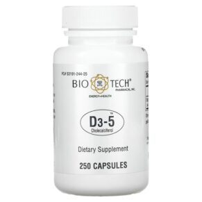 Thực phẩm chức năng Bio Tech Pharmacal Inc D3-5 Cholecalciferol 250 Capsules 705105094700