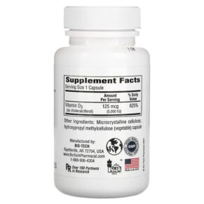 Thực phẩm bổ sung Bio Tech Pharmacal Inc D3-5 Cholecalciferol 250 Vegetable Capsules 705105112701