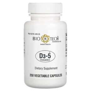 Thực phẩm chức năng Bio Tech Pharmacal Inc D3-5 Cholecalciferol 250 Vegetable Capsules 705105112701