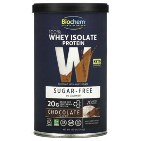 Thực phẩm chức năng Biochem 100% Whey Isolate Protein Sugar Free Chocolate 12.5 oz (355 g) 015794020738