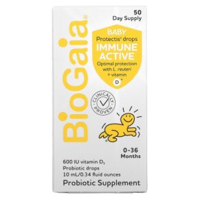 Thực phẩm bổ sung BioGaia Baby Protectis Drops Immune Active 0-36 Months 600 IU 0.34 fl oz (10 ml) 602359460391