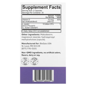 Thực phẩm bổ sung BioGaia Osfortis with Vitamin D 60 Capsules 602359460254