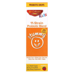 Thực phẩm chức năng Bioray Inc. Kids NDF Tummy 11-Strain Probiotic Blend Raspberry 2 fl oz (60 ml) 736211465955