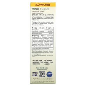 Thực phẩm bổ sung Bioray Inc. Mind Focus & Mental Energy Alcohol Free 2 fl oz (60 ml) 646858160031