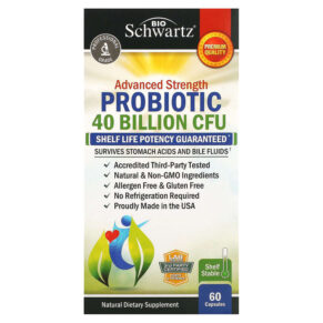 Thực phẩm chức năng BioSchwartz Advanced Strength Probiotic 40 Billion CFU 60 Capsules 737212750903