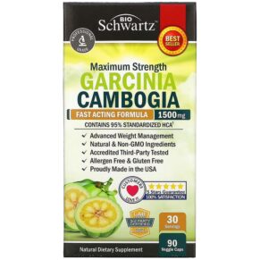 Thực phẩm chức năng BioSchwartz Garcinia Cambogia 500 mg 90 Veggie Caps 737212751054