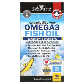 Thực phẩm chức năng BioSchwartz Omega 3 Fish Oil Lemon 90 Softgels 737212751177