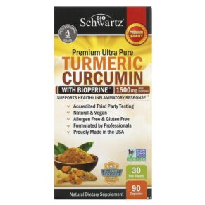 Thực phẩm chức năng BioSchwartz Turmeric Curcumin with Bioperine 500 mg 90 Capsules 737212751023