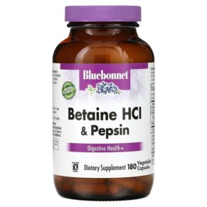 Thực phẩm chức năng Bluebonnet Nutrition Betaine HCL & Pepsin 180 Vegetable Capsules 743715008977