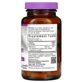 Thực phẩm bổ sung Bluebonnet Nutrition Buffered Chelated Magnesium 120 Vegetable Capsules 743715006737