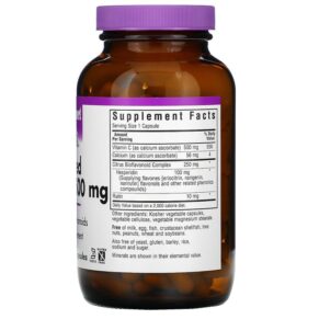 Thực phẩm bổ sung Bluebonnet Nutrition Buffered Vitamin C 500 mg 180 Vegetable Capsules 743715005693