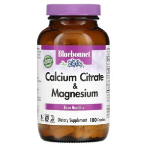 Thực phẩm chức năng Bluebonnet Nutrition Calcium Citrate & Magnesium 180 Caplets 743715007185