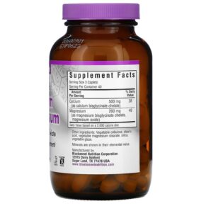 Thực phẩm bổ sung Bluebonnet Nutrition Chelated Calcium Magnesium 120 Caplets 743715006614