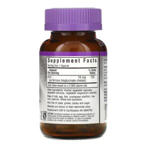 Thực phẩm bổ sung Bluebonnet Nutrition Chelated Iron 18 mg 90 Vegetable Capsules 743715007260