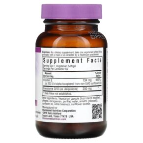 Thực phẩm bổ sung Bluebonnet Nutrition CoQ10 200 mg 60 Vegetarian Softgels 743715008205