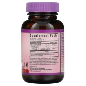 Thực phẩm bổ sung Bluebonnet Nutrition Earth Sweet Chewables Melatonin Raspberry 5 mg 60 Chewable Tablets 743715009967
