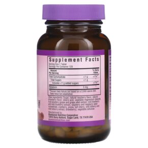Thực phẩm bổ sung Bluebonnet Nutrition EarthSweet Chewables Melatonin Natural Raspberry 3 mg 120 Chewable Tablets 743715009943