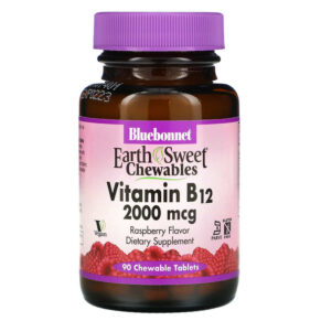 Thực phẩm chức năng Bluebonnet Nutrition EarthSweet Chewables Vitamin B12 Raspberry 2.000 mcg 90 Chewable Tablets 743715004368