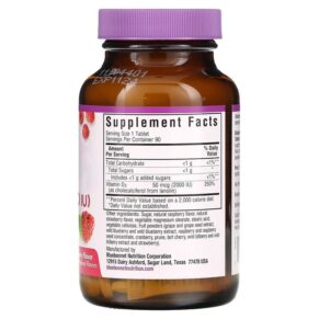 Thực phẩm bổ sung Bluebonnet Nutrition EarthSweet Chewables Vitamin D3 Raspberry 2.000 IU 90 Chewable Tablets 743715003644